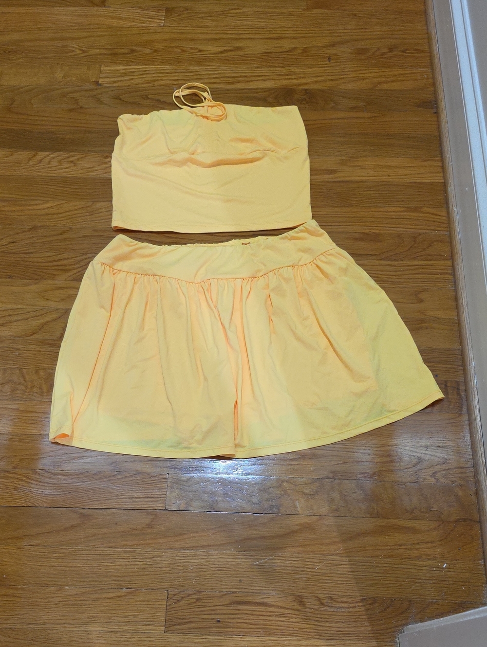 Caracilia Yellow Two-Piece Skort Set - Size M